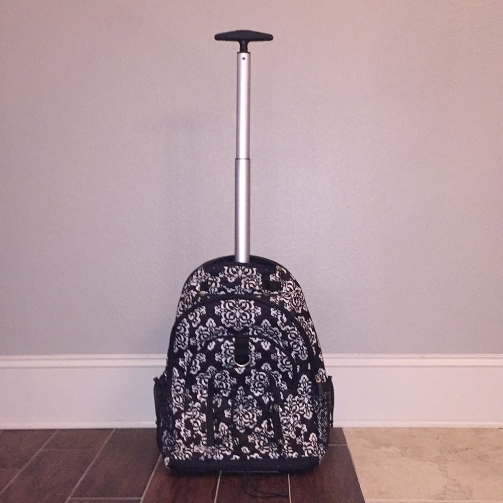 Black PB Teen Rolling Backpack